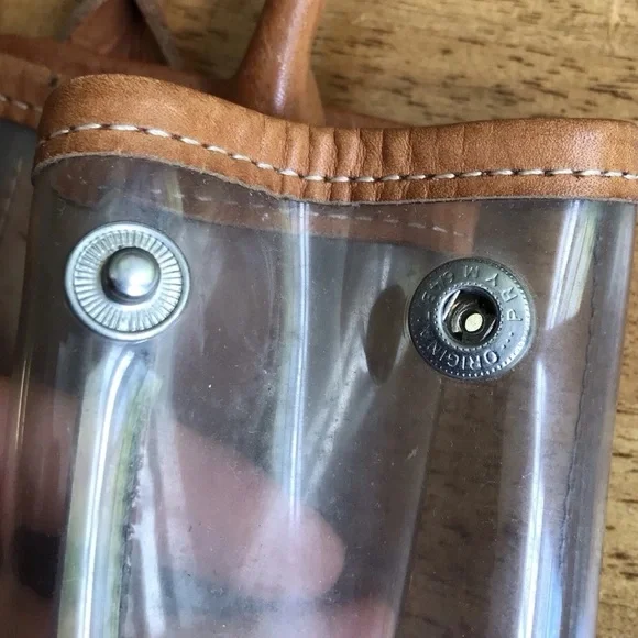 LONGCHAMP RARE PVC Clear Tan Leather Trim
Tote Bag Bamboo Bit Medium Transparent - Picture 15 of 16